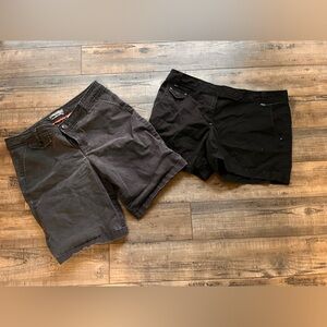 Dockers Black Shorts with Button Detail